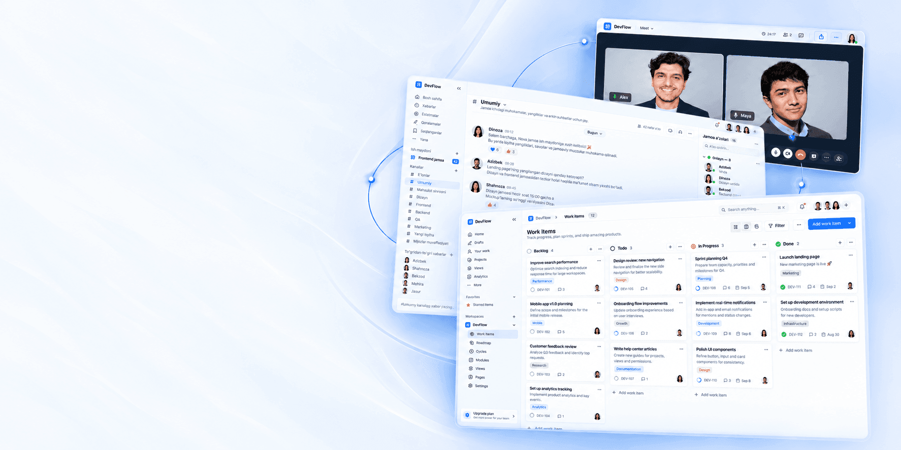 DevFlow: задачи, чаты и видеозвонки в одной системе